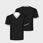 black v-neck shirt with white trim image